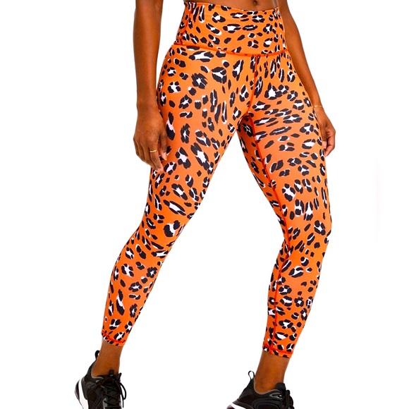 Fabletics Pants - EUC Fabletics Define PowerHold High-Waisted 7/8 Leggings - XL, Orange Cheetah